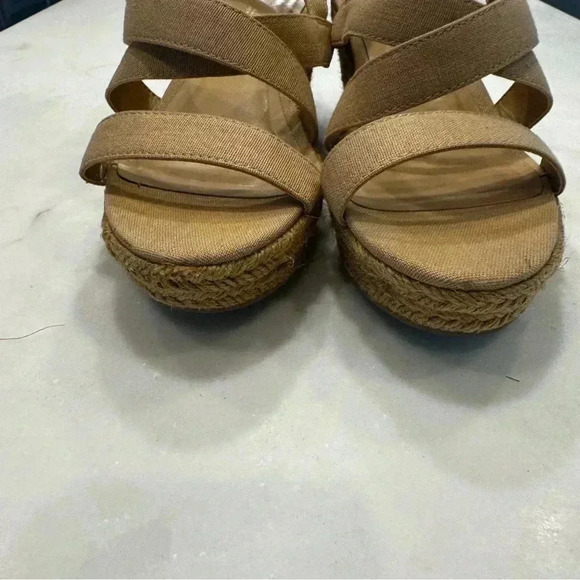 Lauren Ralph Lauren Katerina Espadrille Wedge Sandals Ivory Size 8 - Picture 3 of 10